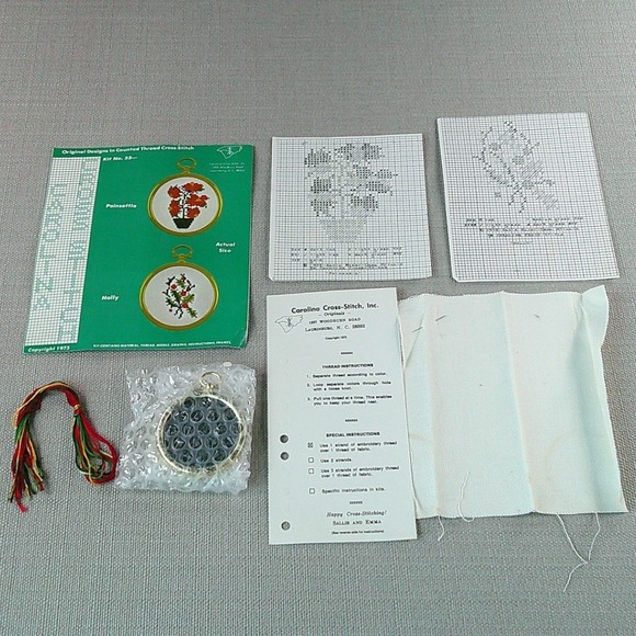 Carolina Cross-Stitch Other - Vintage‎ 1975 Carolina Cross-Stitch Christmas Kit Needlecraft Cottagecore